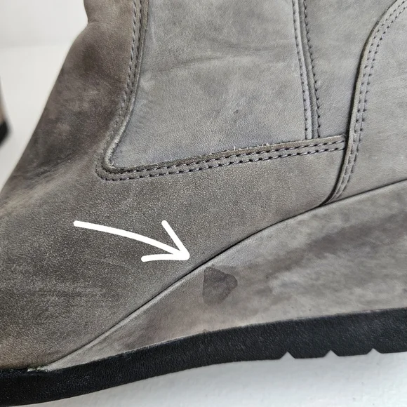 UGG Joely Wedge Side Zip Waterproof Women's Gray Wedge Boots 7.5 - Picture 14 of 16